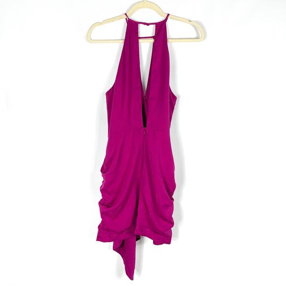 NBD‎ Atlas Mini Dress Pink Fuchsia Halter Keyhole Split Sleeveless Sash Sz M - Picture 7 of 11